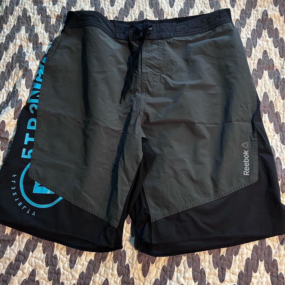 Reebok Black and Dark Gray Sports Shorts